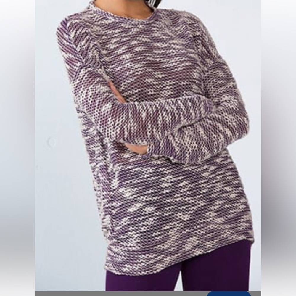Fabletics purple marbled pullover sweater Small